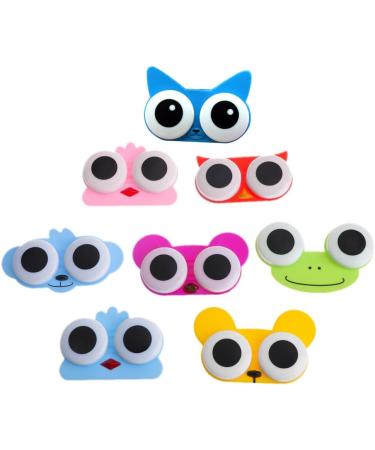 YROHGKPN Sweet Cartoon 3D Big Eyes Contact Lenses Box Case Owl Frog Animal Shape Contact Lens Case Portable Small Contact Lens Cases and Tools Travel Kit Clear Soaking Box Leakproof Storage Container - Buy Online on GoSupps.com