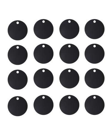Milists 25 pieces stamp blank blank tags aluminum alloy round day with hole pets blank day traction rope trailer accessories for puppies pet diy 3rd 5cm/ 1. 4 inch black black