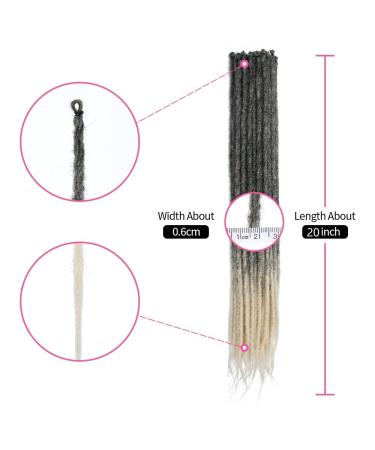DSOAR 20 Inch Synthetic Dreadlocks Extensions - 20 Strands Soft Braided Hair Reggae Hip-Hop Style (MT1B-613#) - Buy Online on GoSupps.com