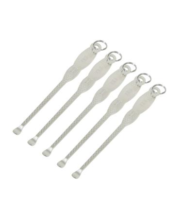 Qtqgoitem Metal Makeup Curette Earwax Remover Earpick Cerumen Cleaner 5 Pcs Silver Tone (Model: 39a 4aa e6f ae1 BBF)
