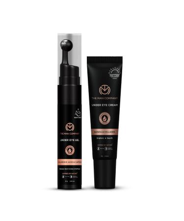 The Man Company Wear Care Combination |Under-eyes cream-15 g & under-eyes gel-15 g with cooling massage roller |Brightly on |Depuffs |Dermatologically tested |Poison -free |All skin types