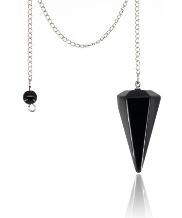 Seven Chakra Beads and Pendulum Natural Gemstones for Meditation Yoga Divination (Obsidian) - Buy Online on GoSupps.com