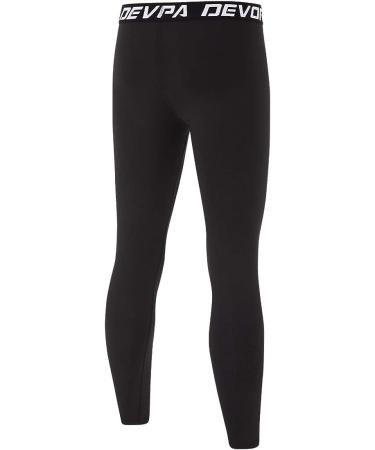 DEVOROPA Boys Compression Leggings - Quick Dry Youth Sports Tights, Basketball Base Layer | Black, Medium - Buy Online on GoSupps.com