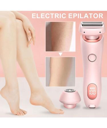 AZURAOKEY Electric Shaver for Women Legs 2-IN-1 Lady Razors Waterproof Wet or Dry Rechargeable Portable Ladies Body Hair Trimmer for Leg Arm Face Pubic Area Cordless Bikini Trimmer Blue - Buy Online on GoSupps.com
