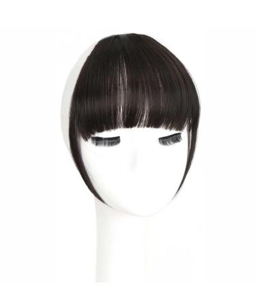Bangs Clip in Bangs-Fake Bangs Hair Clip Dark Brown Clip on Bangs Real Human Hair Air Curtain Bangs for Women Clips Bangs Hair Extensions Fringe Curved Bangs for Women Curved Bangs for Daily Wear ( T1B/33