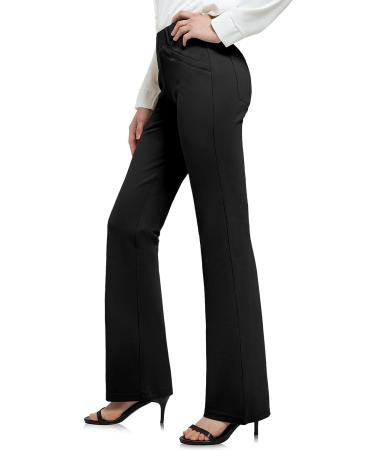 Women's Bootcut Yoga Dress Pants - Stretchy Office Business Casual Slacks with 4 Pockets - 31 Inseam - Black - Buy Online on GoSupps.com