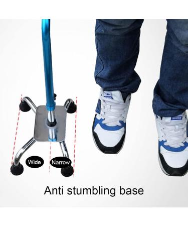 Height Adjustable Adults Crutch Four-Legged Walking Stick Aluminum Alloy Cane Telescane Elderly Mobility Aids/Blue Lucky Star - Buy Online on GoSupps.com