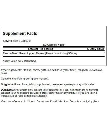 Swanson Green Lipped Mussel 500mg - 60 Capsules for Joint Support - Buy Online on GoSupps.com