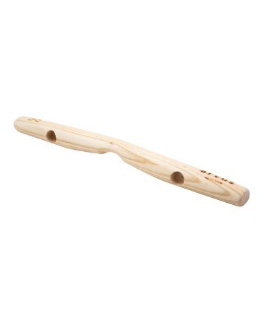 Arcus relief stick wood therapy massage device with two handles-for pain relief strengthening and balance exercises handmade made of natural wood for physiotherapists light brown wood