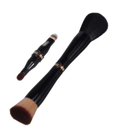PATKAW 4 in 1 Makeup Brush Set Travel Double Ended Foundation Powder Makeup Brush Eyeshadow Face Concealer Brush for Blending Liquid Sunscreen Blush or Powder Cosmetics