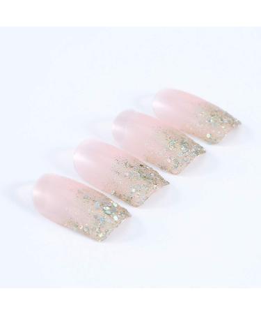 Brishow Coffin Artificial Fingernails - Short Pink Acrylic Nails for Women & Girls - 24 Pieces - Easy Stick-On - Buy Online on GoSupps.com