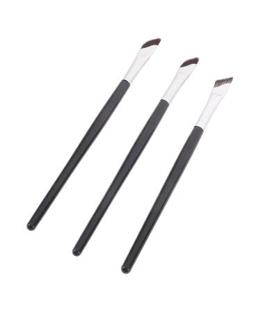 MUSISALY 3pcs Set Angled Concealer Brush Eyeshadow Brush Under Eye Concealer Brush Angled Eyebrow Brush Wood