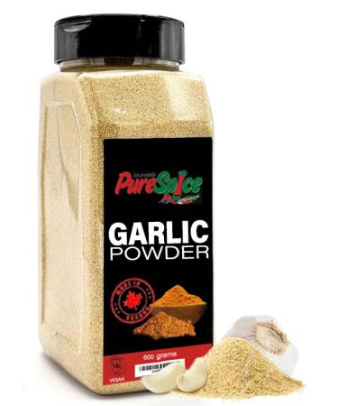 PureSpice Garlic Powder 600 Grams | Restaurant Grade Vegan Kosher Powder Seasoning | Premium Flavor for Cooking Meat Steak Rub and Sauce