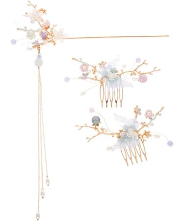 FRCOLOR 3 Sets Women Hair Accessories Pearl Hair Pin Wedding Headpiece for Bride Womens Accessories Hair Barrettes for Women Crystal Hair Comb Red Flower Hair Comb Tiara Combination Hanfu - Buy Online on GoSupps.com