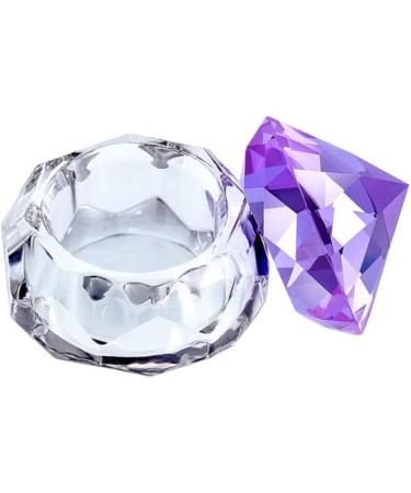 Nail Art Dappen Dish Crystal Glass Liquid Powder Cup Clear Diamond Manicure Bowl with Lid nail powder storage cup - Buy Online on GoSupps.com