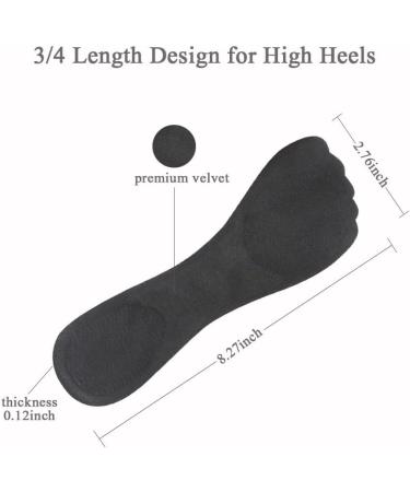 High Heel Inserts for Women - Velvety Cushioning Insoles Anti-Slip Gel Cushion for Pain Relief 2 Pairs in Beige & Black Size for Dress Shoes 5-8 US - Buy Online on GoSupps.com