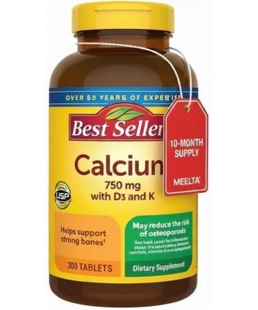 Nature Calcium 750 mg with D3 and K for Bone Health 300 Tablets