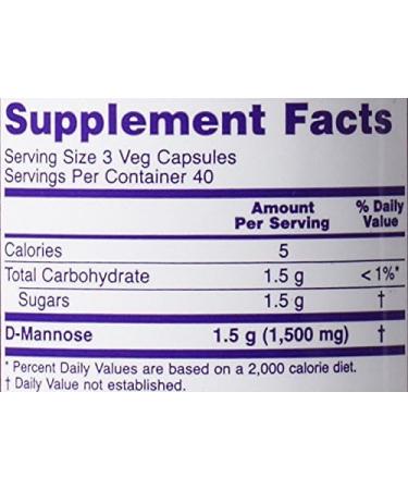 NOW D-Mannose 500mg - 120 Veg Capsules | Urinary Tract Health Support - Buy Online on GoSupps.com