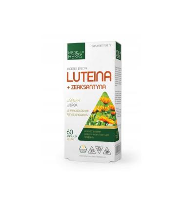 Medica Herbs - Lutein 42mg - Zeaxanthin- supports the vision - visual acuity - sugar -free - lactose -free - gluten -free - 60 capsules - nutritional supplements