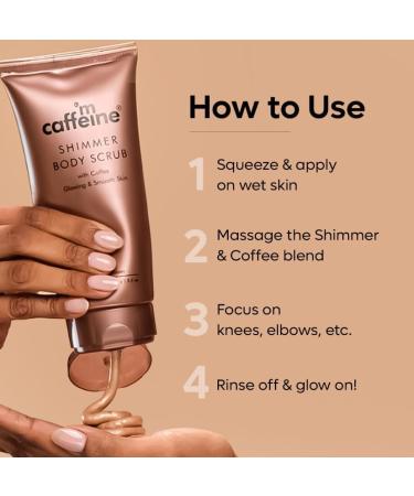 Shimmer Body Scrub with Coffee - Exfoliating Scrub for Smooth & Glowing Skin | Unisex | 150g - Shop Now - Buy Online on GoSupps.com
