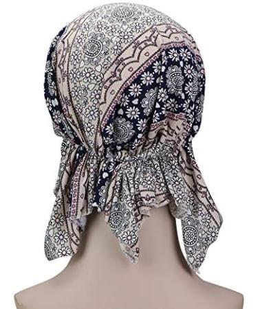 Pre Tied Chemo Head Scarf 3 Pack - Beanie Skull Caps for Women (Set6-Long Style) - Buy Online on GoSupps.com