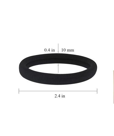 20 PCS Large Black Hair Ties for Thick Hair - Stretchy Ponytail Holders for Braids - 5cm Diameter, 1cm Width - Men, Women, Girls - Buy Online on GoSupps.com