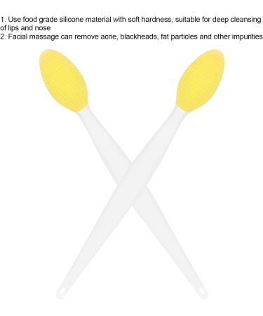 Silicone Nose & Lip Cleansing Brush - Double Sided Exfoliating Facial Brush for Blackhead Removal, Lip Scrubs & Moisturizing - Yellow - Buy Online on GoSupps.com