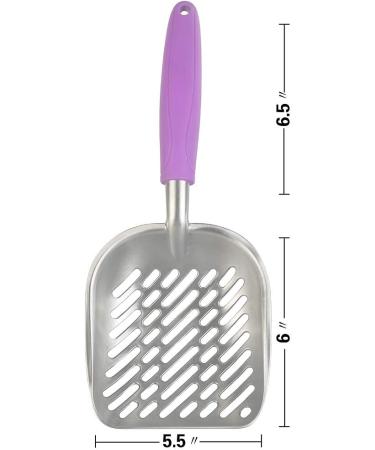 Large Metal Cat Litter Box Scoop Stainless Aluminum Alloys 13.8"*5.5"*1.8" (Purple Handle) - Buy Online on GoSupps.com