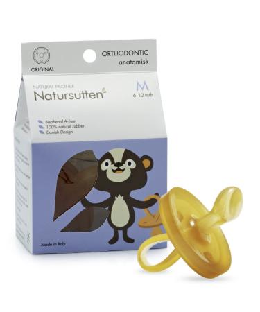 Natursutten Orthodontic Pacifier 6-12 Months - Natural Rubber Pacifier - Eco-Friendly  100% BPA-Free Infant Pacifier - Made in Italy - 1 Piece 1 Count (Pack of 1) Butterfly/Orthodontic