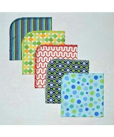 Abstract Circles & Stripes Flannel Towels 12x12 - Set of 5 | Eco-Friendly Paperless Towels - Buy Online on GoSupps.com