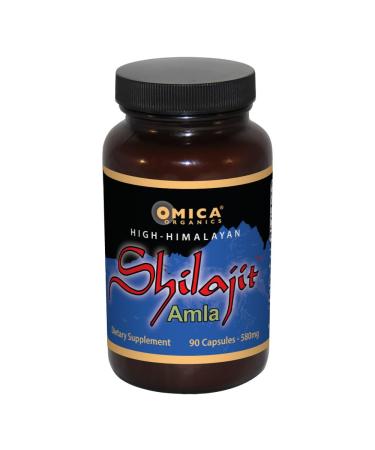 Omica Organics High Himalayan Shilajit Capsules with Amla (90 Capsules)
