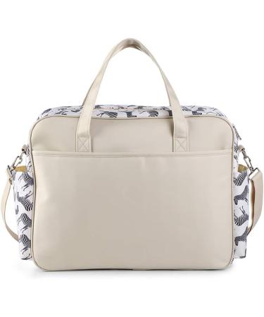 Kamay's Waterproof Mummy Diaper Bag with Changing Mat - Grey Zebra | Lightweight Nylon Tote/Messenger Style - Buy Online on GoSupps.com