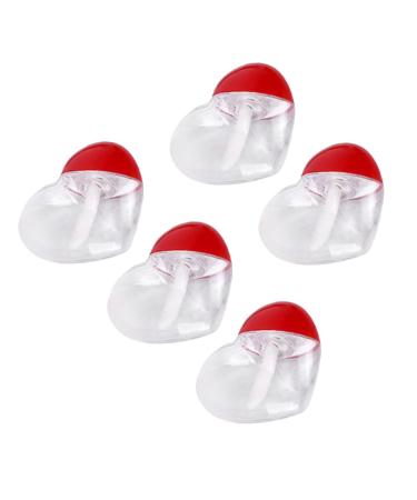 Lot de 5 Set de Tubes de Gloss L vres en Plastique Transparent Forme C ur Rechargeables et L gers pour Voyage et Maquillage Portable Flacons Vides D tachables Faciles