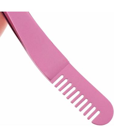 Clusters DIY Lash Tweezers Eyelash Applicator 2 in 1 Lash Tweezers Strip Lashes Double Ended Eyelash Tool with Built in Lash Comb for Precise Lash Application Curved Eyelash Nipper(Pearl Pink) - Buy Online on GoSupps.com
