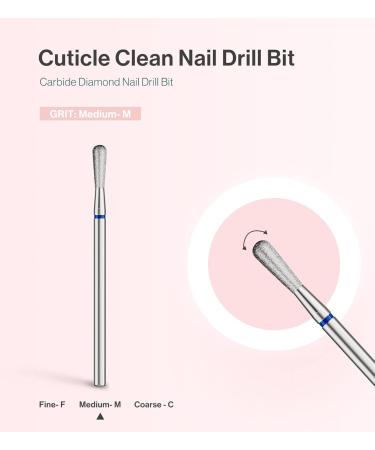 MelodySusie 2.5mm Pear Shape Cuticle Clean Nail Drill Bit 3/32'' Professional Safety Carbide Diamond Under Nail Cleaner for Cuticle Dead Skin Nail Prepare Beginners Bits Series Bit-S Medium Medium-M 4mm Ball Cuticle Bit - Buy Online on GoSupps.com