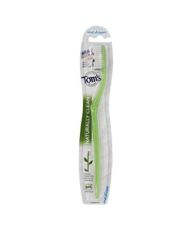 Tom's of Maine Toothbrush Naturally Clean Medium 1 ea (Pack of 2)