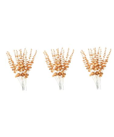Zerodeko 30 Pcs Eucalyptus Leaves Christmas Tree Ornaments Artificial Eucalyptus Home Decor Green Leaves Artificial Flowers Harvest Eucalyptus Stem Floral Vase False Leaf Wedding Plastic Goldenx3pcs 38X3CMx3pcs