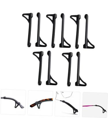 Osaladi Non-Slip Silicone Glasses Sleeves - 5 Pairs for Secure Fit & Comfort | Anti-Drop Support for Glasses Legs - Black 6x1.8cm - Buy Online on GoSupps.com