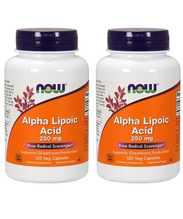 NOW Foods Alpha Lipoic Acid 250mg 120 Vegetable Capsule (2 Pack)