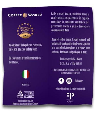  Coffee World COFFEE WORLD 75 capsules compatible with Bialetti * coffee machines smooth and creamy taste (1 pack of 75 individually wrapped capsules) - Buy Online on GoSupps.com