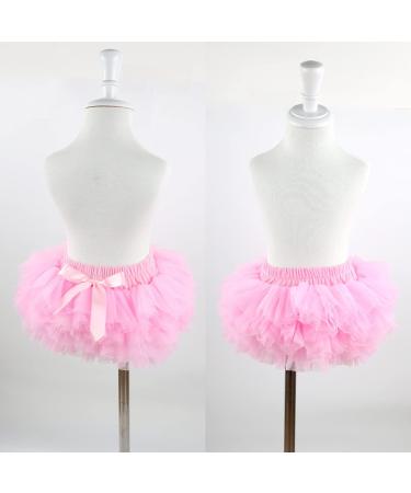 Hoolchean Baby Girls Fluffy Tutu Skirt with Diaper Cover Bloomer | Pink 1-2 Years - Buy Online on GoSupps.com
