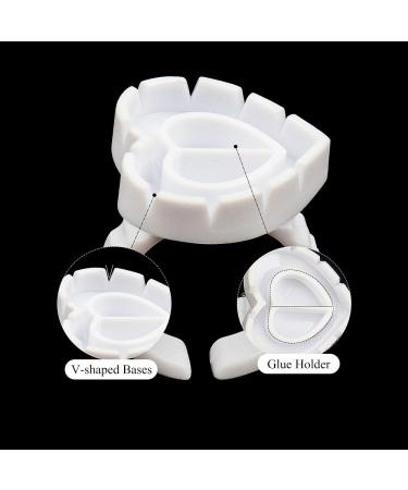 200 PCS Disposable Heart Shape Glue Ring Holders for Eyelash Extension and Nail Art - White - Buy Online on GoSupps.com