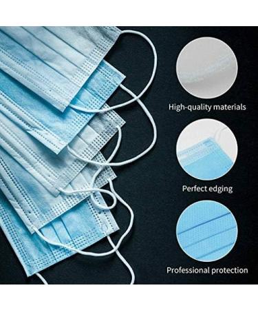 BigBig Home 100 Pieces Soft Disposable Face Masks - 3-Layer Dustproof Protective Masks with Ear Loops - Blue - Buy Online on GoSupps.com