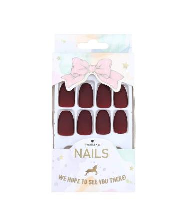 Brishow Ballerina Matte Artificial Nails - Brown Acrylic Press-On Full Cover - 24 pcs for Women & Girls - International Shipping - Buy Online on GoSupps.com
