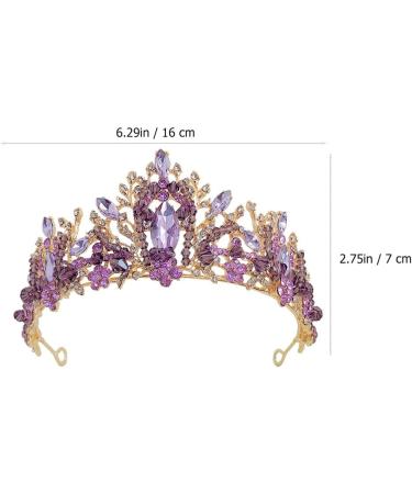 Lurrose Vintage Baroque Queen Crown | Purple Violet Crystal Tiara | Rhinestone Wedding & Gothic Headpiece for Women & Girls - Buy Online on GoSupps.com