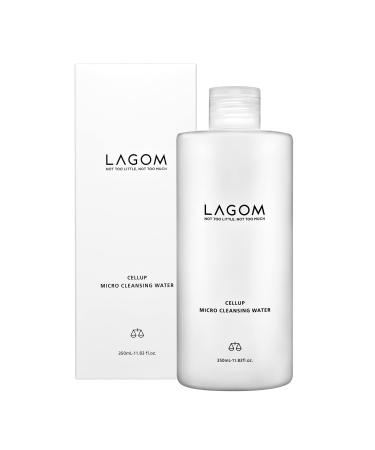 LAGOM Cellup Micro Cleansing Water Natural Micellar Moisturizing Face Wash Facial Cleanser for All Skin Type 11.83 Fl Oz