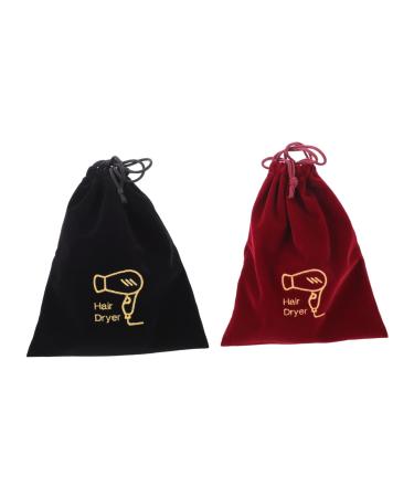 PLAFOPE 2 Pcs Storage Bag Drawstring Toiletry Travel Bag Hair Dryer Storage Pouch Travel Hairdryer Fabric