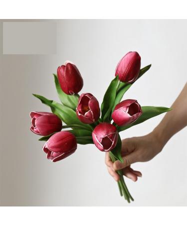 Paquet De Fleurs Hydratantes pour Les Mains en PU Tulipe Simul e pour La D coration De La Maison Fleurs Main (d)