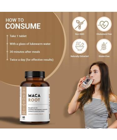Maca Root Extract 800mg | Maca Root Tablets to Improve Energy Strength- 60 Tablets - Buy Online on GoSupps.com