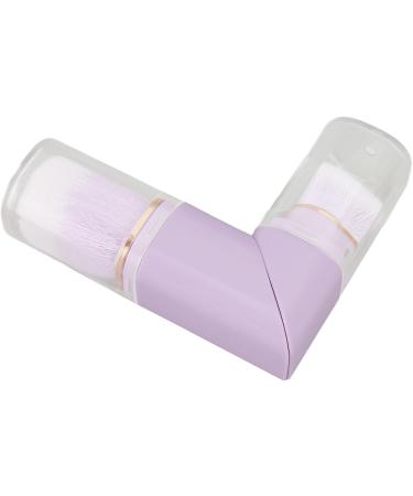 Dual Head Retractable Powder Brush Soft Bristles Odorless Portable Makeup Brush Exquisite Craftsmanship for Travel (Purple) - Buy Online on GoSupps.com